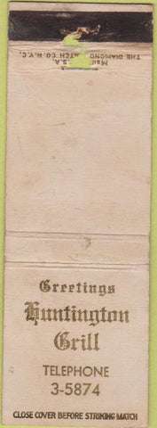 Matchbook Cover - Huntington Grill NO TOWN WORN