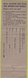 Matchbook Cover - Mennen Baby Bundle Stork