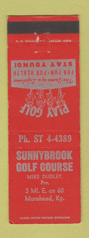 Matchbook Cover - Sunnybrook Golf Course Morehead KY