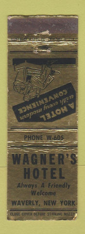 Matchbook Cover - Wagner's Hotel Waverly NY WEAR