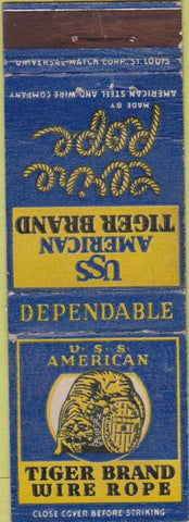 Matchbook Cover - USS Tiger Brand Wire Rope