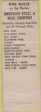 Matchbook Cover - USS Tiger Brand Wire Rope