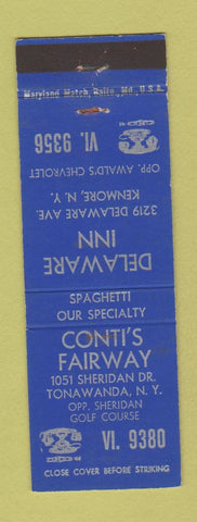 Matchbook Cover - Conti's Fairway Delaware Inn Tonawanda NY