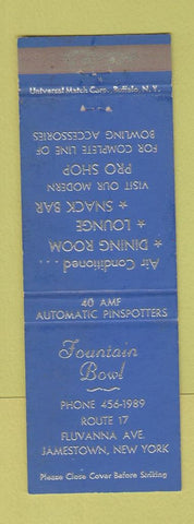 Matchbook Cover - Fountain Bowl Jamestown NY bowling WEAR
