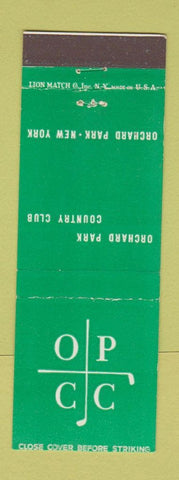 Matchbook Cover - Orchard Park Country Club Orchard Park NY