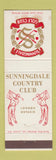 Matchbook Cover - Sunningdale Golf Club London ON WEAR