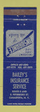 Matchbook Cover - Bailey's Insurance Canastota NY