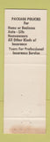 Matchbook Cover - Bailey's Insurance Canastota NY