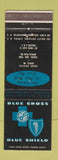 Matchbook Cover - Blue Cross Blue Shield Elmira Syracuse Binghamton NY