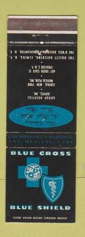 Matchbook Cover - Blue Cross Blue Shield Elmira Syracuse Binghamton NY