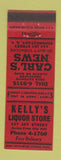 Matchbook Cover - Kelly's Liquor Store Carl's News Stand Schenectady NY