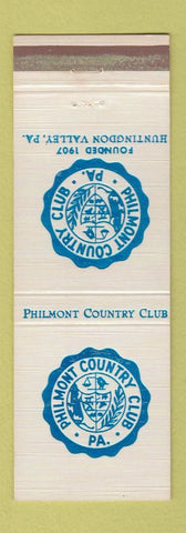 Matchbook Cover - Philmont Country Club Huntingdon Valley PA