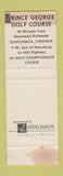 Matchbook Cover - Prince George Golf Course Disputanta VA STAINED