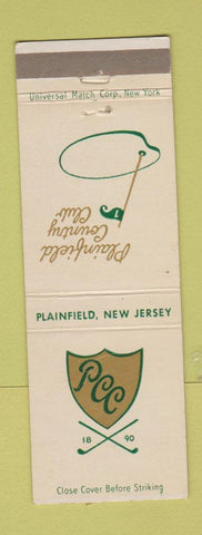 Matchbook Cover - Plainfield Country Club Plainfield NJ