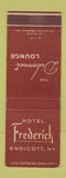 Matchbook Cover - Hotel Frederick Endicott NY