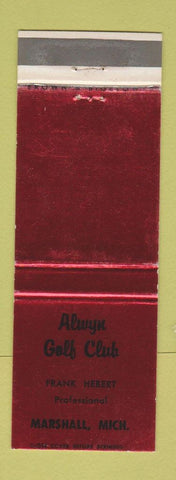 Matchbook Cover - Alwyn Golf Club Marshall MI RED