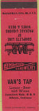 Matchbook Cover - Van's Tap Albion IN hamburgers
