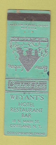 Matchbook Cover - Weyant's Hotel Cortland NY WEAR