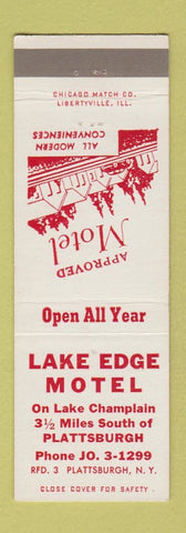 Matchbook Cover - Lake Edge Motel Plattsburgh NY