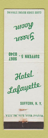 Matchbook Cover - Hotel Lafayette Green Room Suffern NY