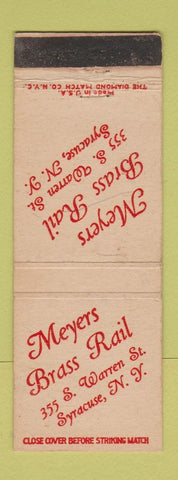 Matchbook Cover - Meyers Brass Rail Syracuse NY WEAR