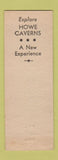 Matchbook Cover - Howe Caverns Cobleskill NY