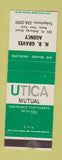 Matchbook Cover - Utica Mutual Insurance HB Graves Rome NY
