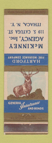Matchbook Cover - Hartford Insurance McKinney Ithaca NY