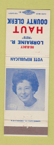 Matchbook Cover - Lorraine Haut County Clerk Election Roswell NM