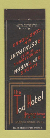 Matchbook Cover - Tod Hotel Youngstown OH