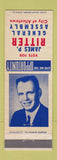 Matchbook Cover - James Ritter Allentown PA General Assembly Election