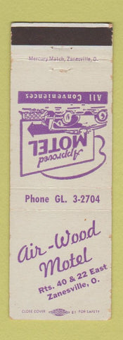 Matchbook Cover - Air Wood Motel Zanesville OH