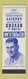 Matchbook Cover - Clyde J Bevers Sheriff Lawrence County Election