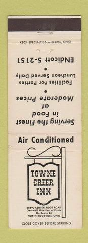Matchbook Cover - Towne Crier Inn North Ridgeville OH