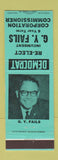 Matchbook Cover - GY Fails Corporation Commissioner Election WEAR