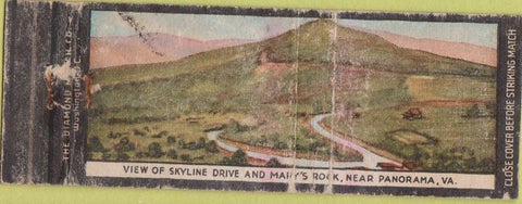Matchbook Cover - Mary's Rock Panorama VA WORN