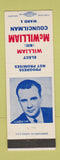 Matchbook Cover - William McWillian Councilman Election