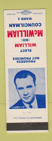 Matchbook Cover - William McWillian Councilman Election