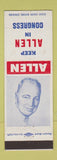 Matchbook Cover - Election Allen Congress