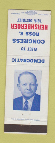 Matchbook Cover - Ross Hersheberger Congress Election Somerset PA