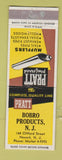 Matchbook Cover - Pratt Mufflers Bobro Products Newark NJ