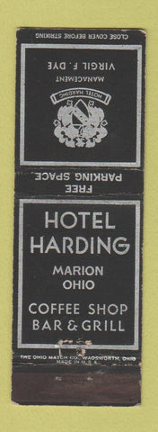 Matchbook Cover - Hotel Harding Marion OH