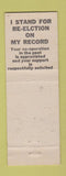 Matchbook Cover - Roy Brigham State Rep Election Calhoun County MI