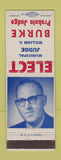 Matchbook Cover - Municipal Judge William C Burke