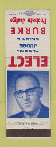 Matchbook Cover - Municipal Judge William C Burke