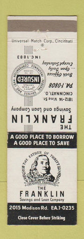 Matchbook Cover - Franklin Savings and Loan Cincinnati OH