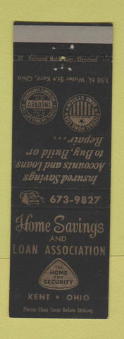 Matchbook Cover - Home Savings and Loan Kent OH