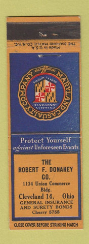Matchbook Cover - Robert Donahey Insurance Cleveland OH WEAR