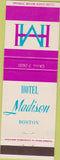 Matchbook Cover - Hotel Madison Boston MA
