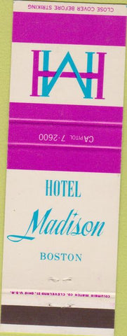 Matchbook Cover - Hotel Madison Boston MA